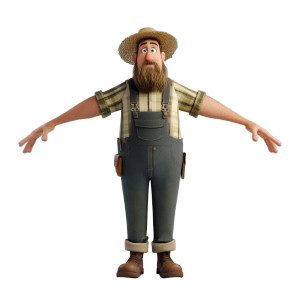 Stylized Farmer Vinyl Car Decal Sticker – Waterproof & UV-Resistant 