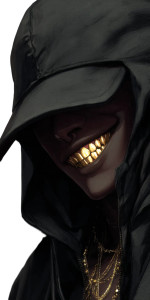 Golden Fang Vampire Vinyl Car Decal Sticker – Waterproof & UV-Resistant 