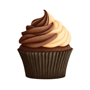 Brown Cupcake Cartoon Vinyl Car Decal Sticker – Waterproof & UV-Resistant 