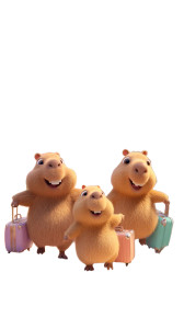 Capybara Family Walk Vinyl Car Decal Sticker – Waterproof & UV-Resistant Capybara Family Walk Vinyl Car Decal Sticker – Waterproof & UV-Resistant