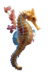 Golden Seahorse Vinyl Car Decal Sticker – Waterproof & UV-Resistant 