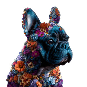 Floral French Bulldog Vinyl Car Decal Sticker – Waterproof & UV-Resistant 