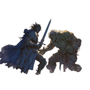 Paladin Vs Ogre Vinyl Car Decal Sticker – Waterproof & UV-Resistant 