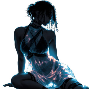 Bioluminescent Waifu Dress V2 Vinyl Car Decal Sticker – Waterproof & UV-Resistant 