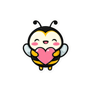 Chubby Cartoon Bee Vinyl Car Decal Sticker – Waterproof & UV-Resistant 