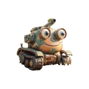 Friendly Cartoon Tank Vinyl Car Decal Sticker – Waterproof & UV-Resistant 