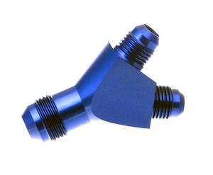 Ultimate Precision -6 AN Male Y Adapter Fitting | Blue Anodized Aluminum | High Performance Racing Fitting Ultimate Precision -6 AN Male Y Adapter Fitting | Blue Anodized Aluminum | High Performance Racing Fitting