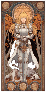 Fantasy Knight Illustration Vinyl Car Decal Sticker – Waterproof & UV-Resistant 