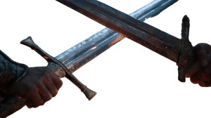 Clashing Swords Vinyl Car Decal Sticker – Waterproof & UV-Resistant 