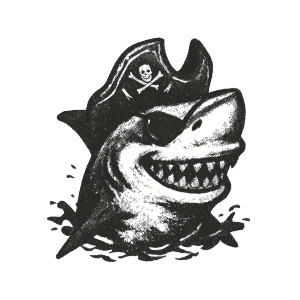 Shark Pirate Vinyl Car Decal Sticker – Waterproof & UV-Resistant Shark Pirate Vinyl Car Decal Sticker – Waterproof & UV-Resistant