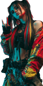 Punk Techno Girl V2 Vinyl Car Decal Sticker – Waterproof & UV-Resistant 