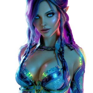 Cyberpunk Elf Lumina Vinyl Car Decal Sticker – Waterproof & UV-Resistant 