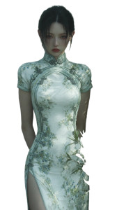 Chinese Model Cheongsam Vinyl Car Decal Sticker – Waterproof & UV-Resistant 