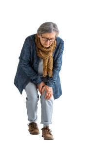 Elderly Woman Struggling Vinyl Car Decal Sticker – Waterproof & UV-Resistant 