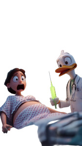 Duck Surgeon Scene Vinyl Car Decal Sticker – Waterproof & UV-Resistant 