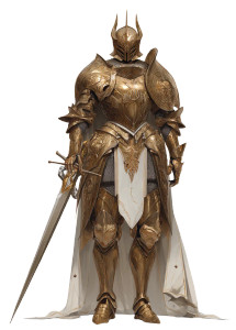 Golden Armor Knight V2 Vinyl Car Decal Sticker – Waterproof & UV-Resistant 