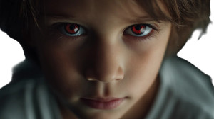 Child With Red Eyes Vinyl Car Decal Sticker – Waterproof & UV-Resistant 