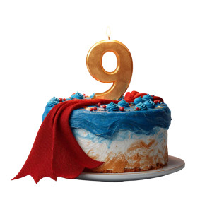 Superhero Birthday Cake Vinyl Car Decal Sticker – Waterproof & UV-Resistant 