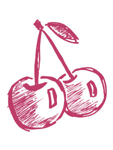 Doodle Cherry Vinyl Car Decal Sticker – Waterproof & UV-Resistant 