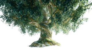 Divine Green Tree Vinyl Car Decal Sticker – Waterproof & UV-Resistant 