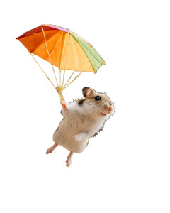 Parachuting Lemming Hamster Vinyl Car Decal Sticker – Waterproof & UV-Resistant 