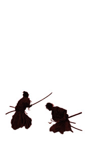 Masked Samurai Duel Vinyl Car Decal Sticker – Waterproof & UV-Resistant 