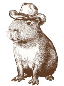 Cowboy Capybara Vinyl Car Decal Sticker – Waterproof & UV-Resistant 