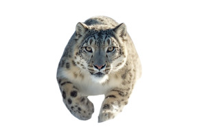 Snow Leopard Running Vinyl Car Decal Sticker – Waterproof & UV-Resistant 