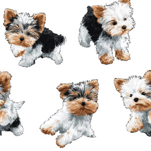 Yorkshire Terrier Pattern Vinyl Car Decal Sticker – Waterproof & UV-Resistant 