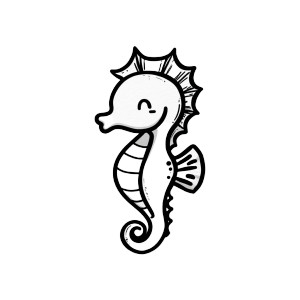 Cute Kawaii Seahorse Vinyl Car Decal Sticker – Waterproof & UV-Resistant 