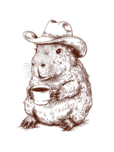 Cowboy Capybara V2 Vinyl Car Decal Sticker – Waterproof & UV-Resistant 