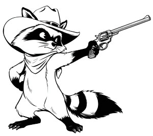 Cowboy Raccoon V2 Vinyl Car Decal Sticker – Waterproof & UV-Resistant 
