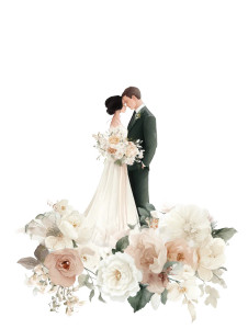 Romantic Wedding Illustration Vinyl Car Decal Sticker – Waterproof & UV-Resistant 