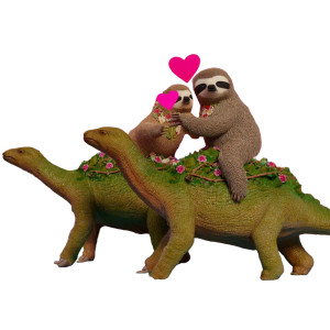 Dinosaur Sloth Throuple Vinyl Car Decal Sticker – Waterproof & UV-Resistant 