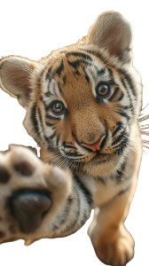 Cute Tiger Cub V3 Vinyl Car Decal Sticker – Waterproof & UV-Resistant 