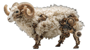 Biomechanical Sheep Vinyl Car Decal Sticker – Waterproof & UV-Resistant 