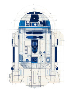 Geometric R2D2 Vinyl Car Decal Sticker – Waterproof & UV-Resistant 