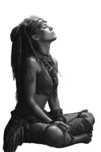 Meditating Cavewoman Vinyl Car Decal Sticker – Waterproof & UV-Resistant 