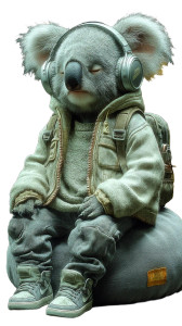 Hip-Hop Koala Vinyl Car Decal Sticker – Waterproof & UV-Resistant 