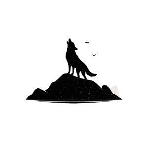 Silhouette Wolf Logo Vinyl Car Decal Sticker – Waterproof & UV-Resistant 