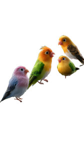 Colorful Birds Chirping Vinyl Car Decal Sticker – Waterproof & UV-Resistant 