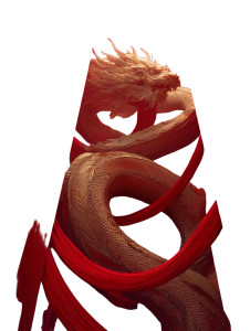 Golden Chinese Dragon V21 Vinyl Car Decal Sticker – Waterproof & UV-Resistant 