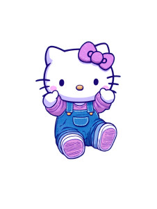 Hello Kitty Illustration Vinyl Car Decal Sticker – Waterproof & UV-Resistant 