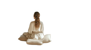 Meditating Young Woman Vinyl Car Decal Sticker – Waterproof & UV-Resistant 