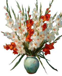 Vibrant Gladiolus Flowers Vinyl Car Decal Sticker – Waterproof & UV-Resistant 