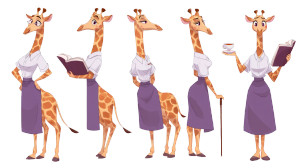 Giraffe Teacher V2 Vinyl Car Decal Sticker – Waterproof & UV-Resistant 