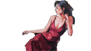 Woman In Red V16 Vinyl Car Decal Sticker – Waterproof & UV-Resistant 