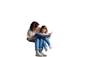 Mother Reading Story V3 Vinyl Car Decal Sticker – Waterproof & UV-Resistant 