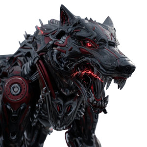 Biomechanical Wolf Vinyl Car Decal Sticker – Waterproof & UV-Resistant 