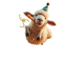 Fluffy Party Sheep Vinyl Car Decal Sticker – Waterproof & UV-Resistant 